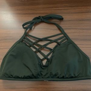 dark green tie up bikini top